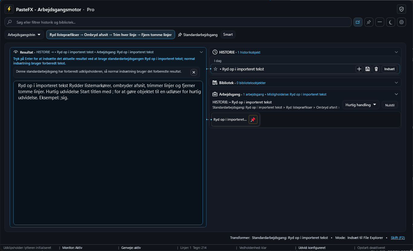 Forhåndsvisning af workflowfladen — Forbered